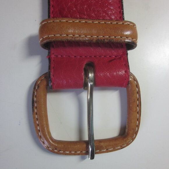 Dooney & Bourke Womens Vintage Red Leather Belt Size 30 28- 30\